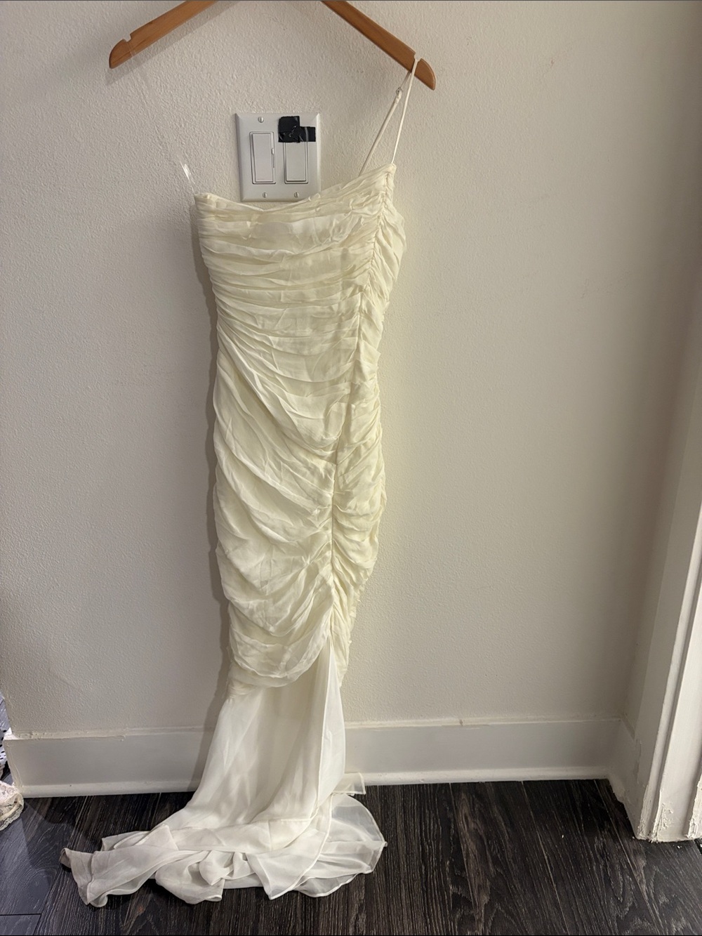 House of CB Ivory Ruched One-Shoulder Bridal Gown